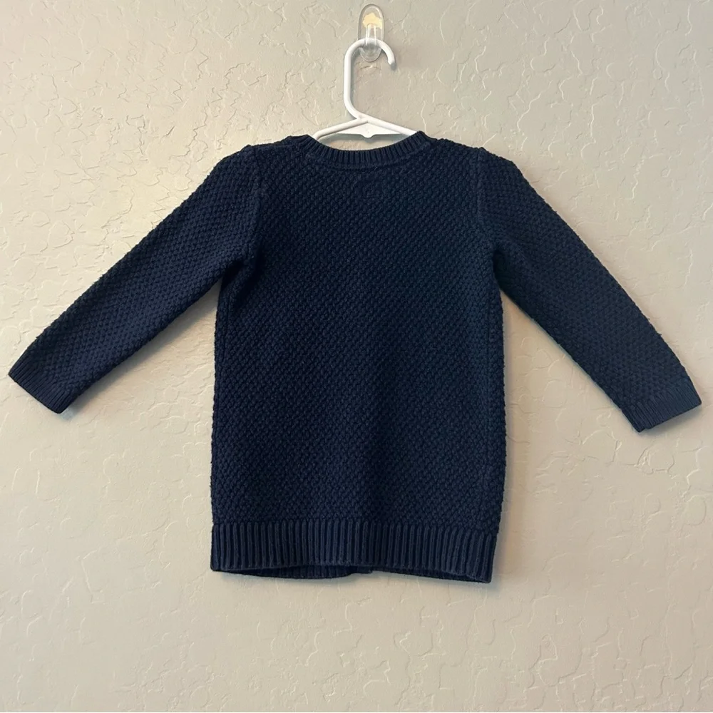 Baby Gap navy blue button front knit cardigan with fringe details size 2 years